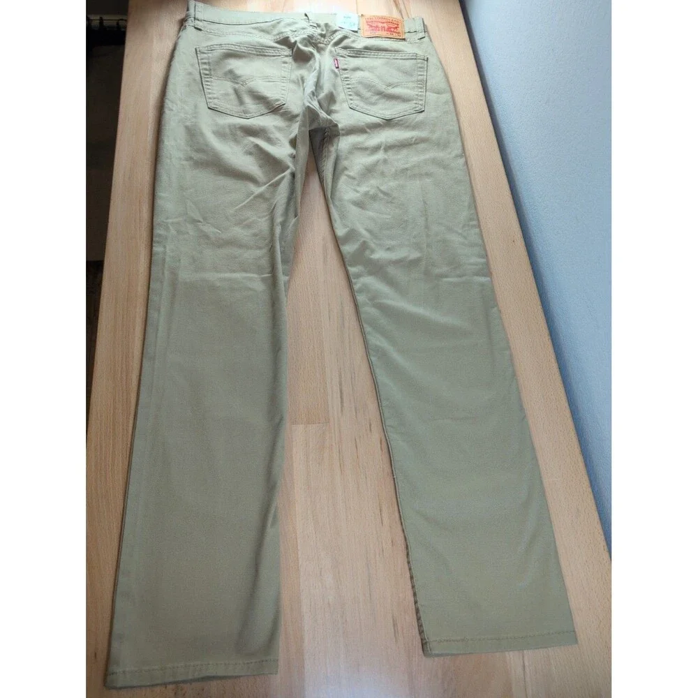 NWT Levi's 511 Slim Stretch Pants Mens 34x32 Khaki Tan Twill Chino Trousers